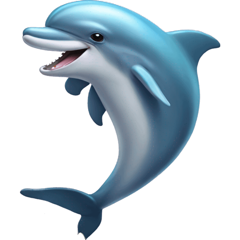 Dolphin eating a butterfly emoji