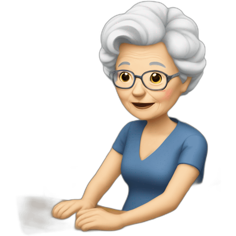 Granny in lamorgini emoji