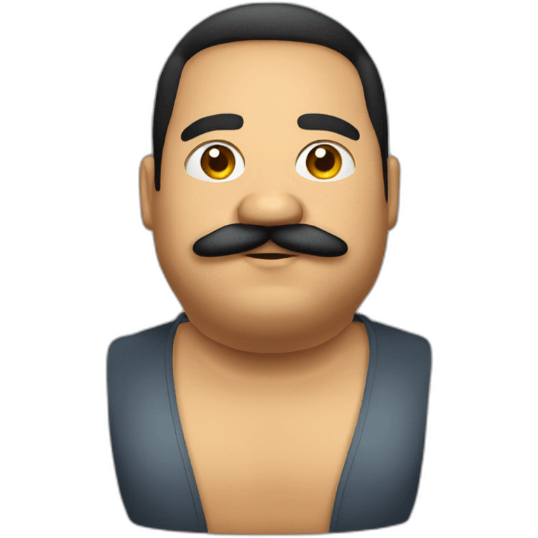 Colombian guy fat with mustache emoji