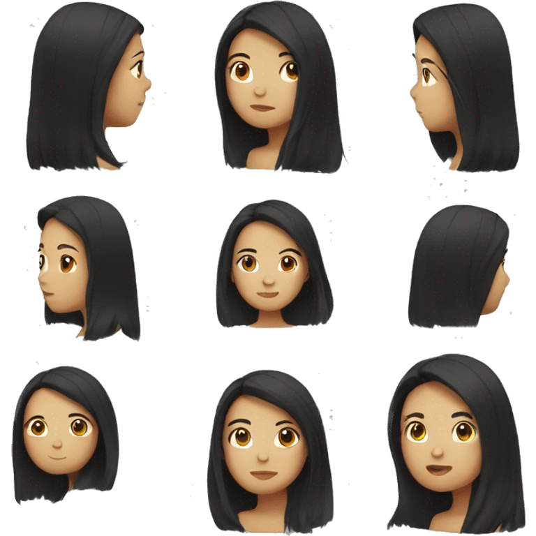 An Asian with long black hair emoji