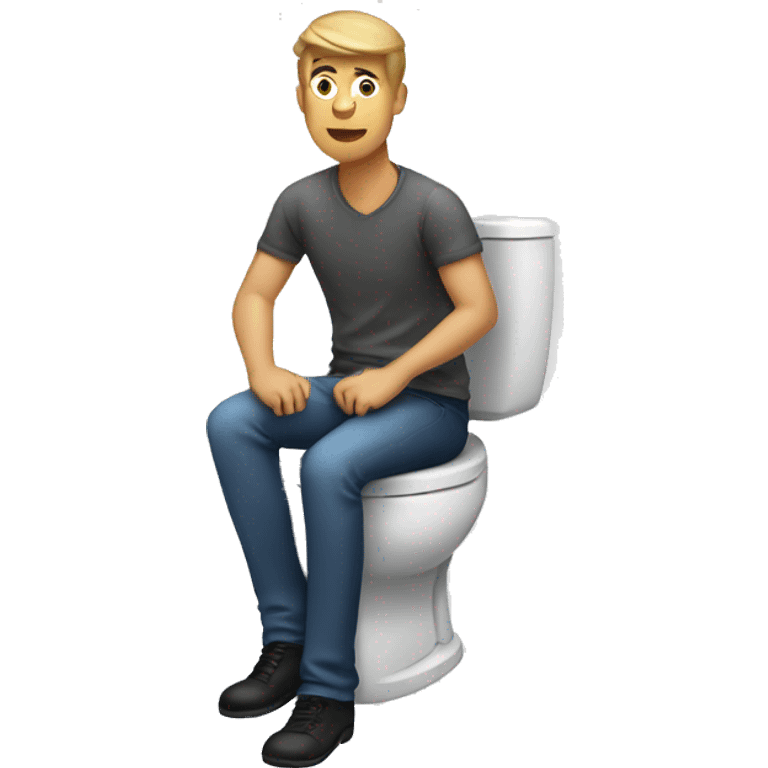 man sitting on a toilet emoji