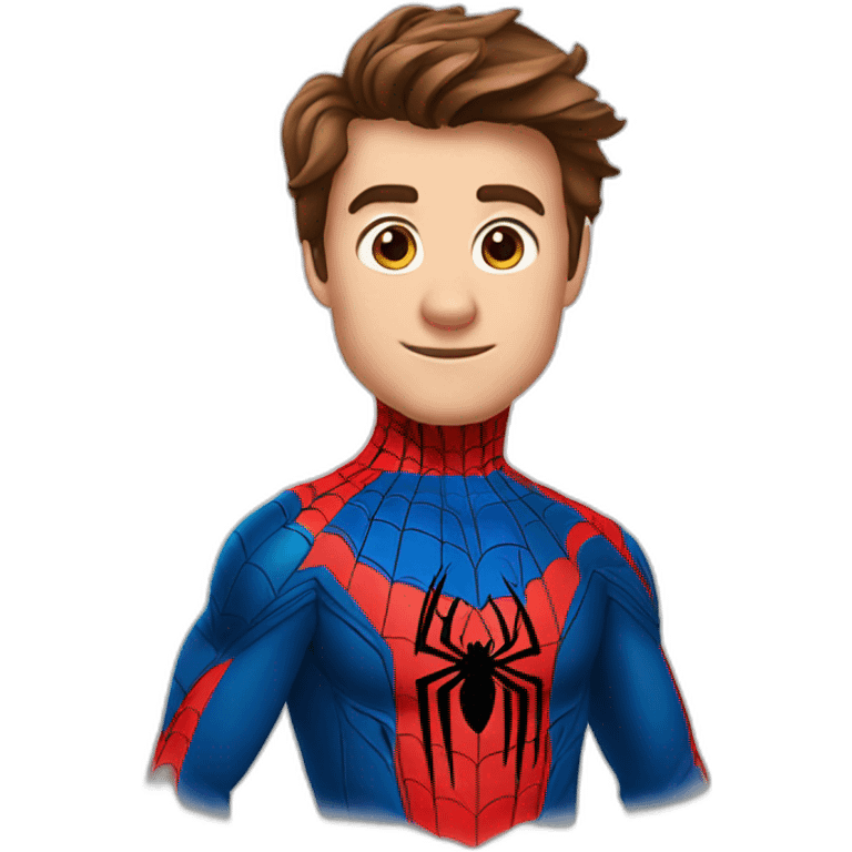 Peter Parker dressing as Spider-Man emoji