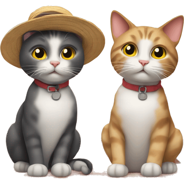 two cats on vacation in italy emoji