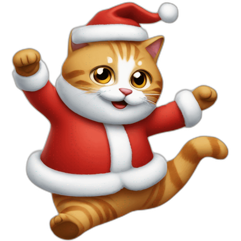 Santa cat dancing emoji