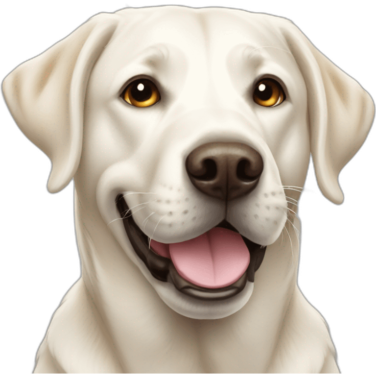 White Labrador happy emoji