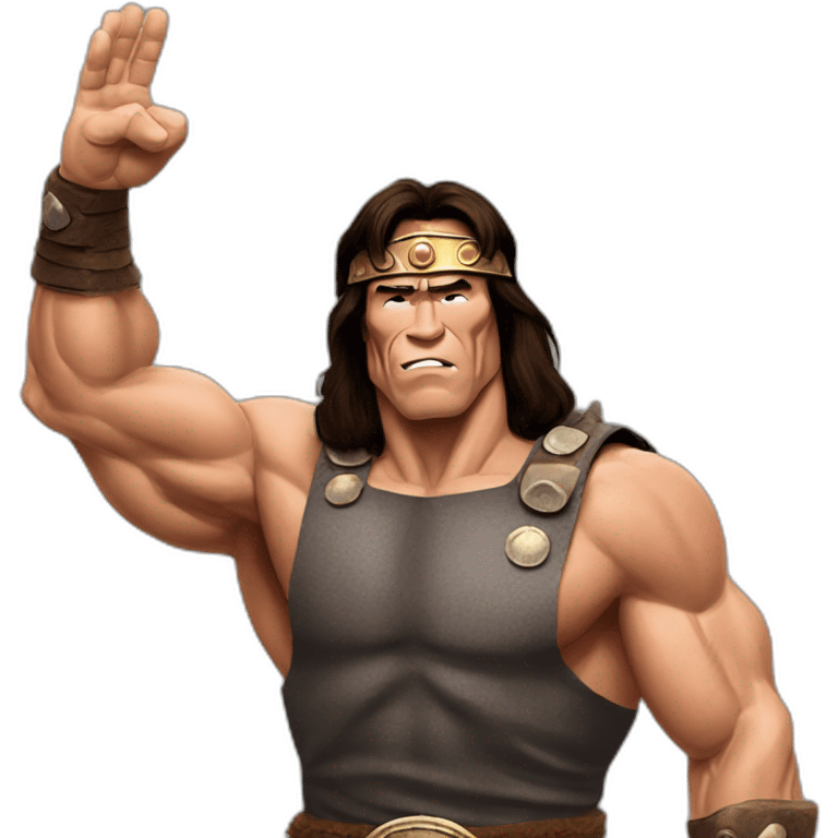 Conan the barbarian Arnold Schwarzenegger hand salute emoji