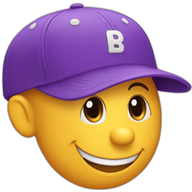 purple baseball cap that is happy emoji