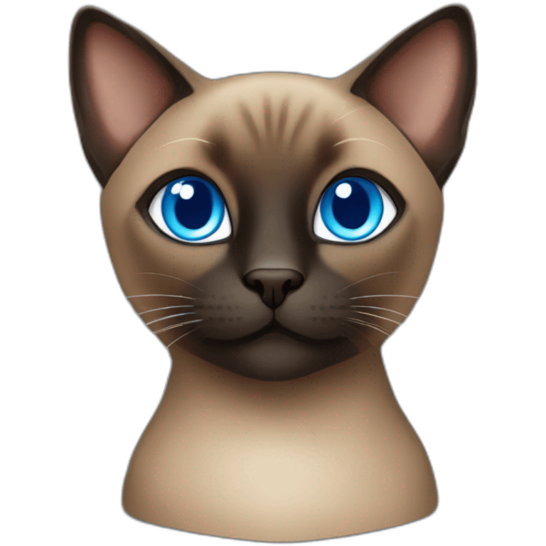 Brown and black siamese Cat with blue eyes emoji