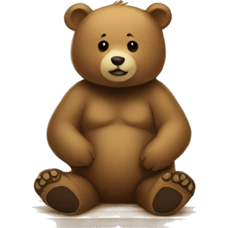 Bear sitting on picnic table emoji