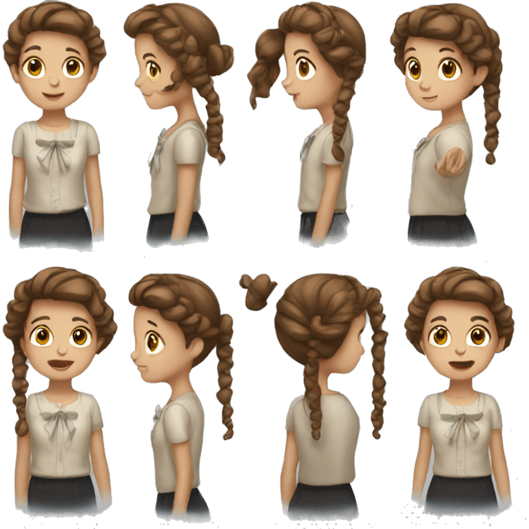 Girl with brown hair and bows in her hair  emoji