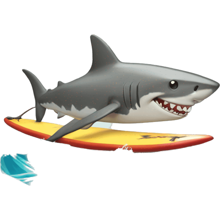 shark with a surfboard  emoji