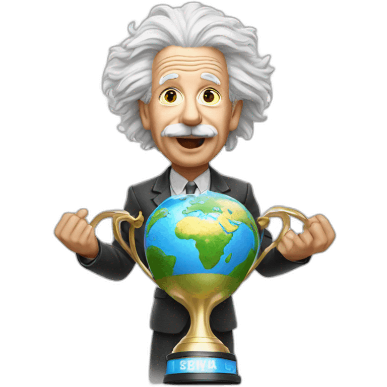 Einstein lifting world cup emoji