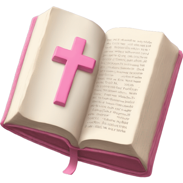 Light pink Bible opened no cross emoji