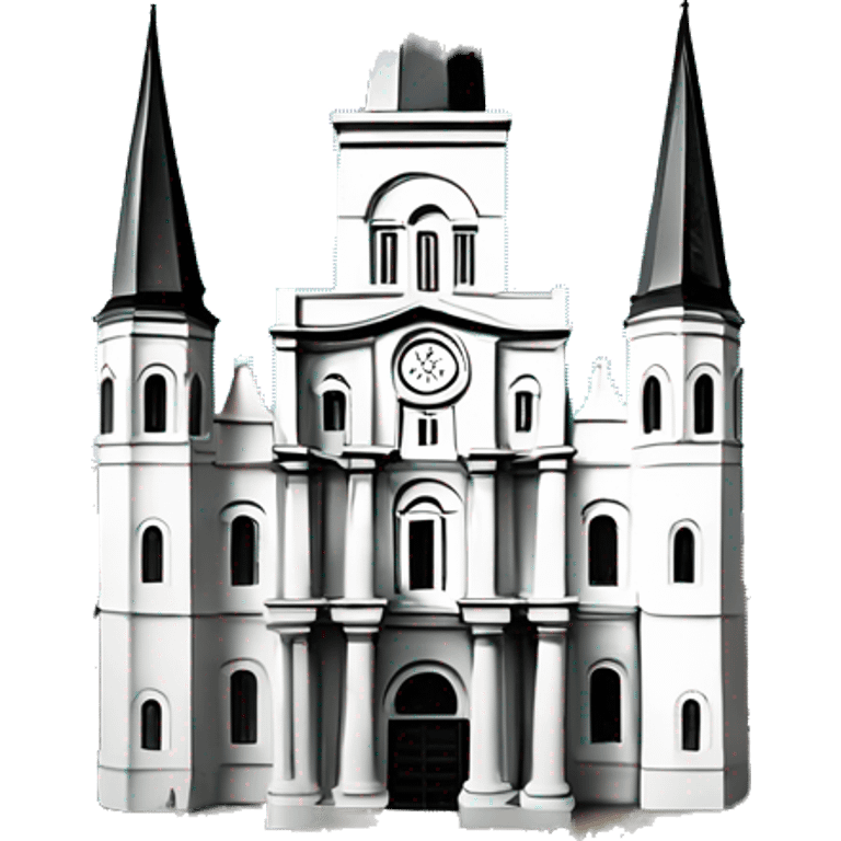 Realistic new orleans st.louis cathedral With horse statues. emoji