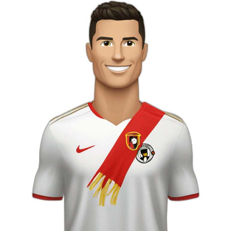 Cristiano Ronaldo avec le drapeaux les l Albanie sur les mains emoji