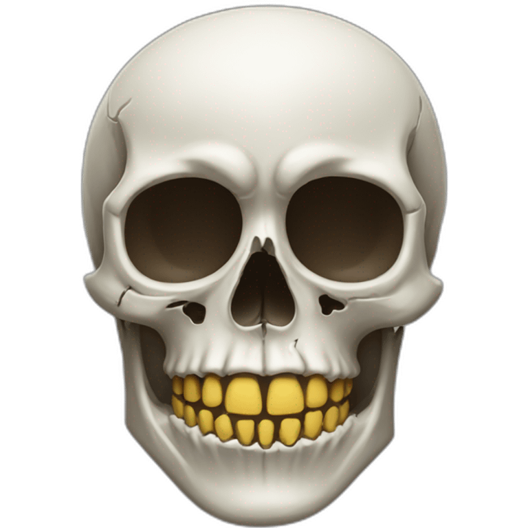 Skull with half covered in skin emoji