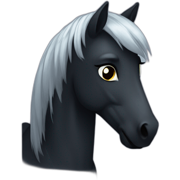 Dark poney emoji