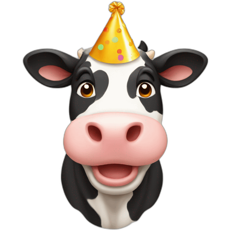 cow with birthday hat emoji