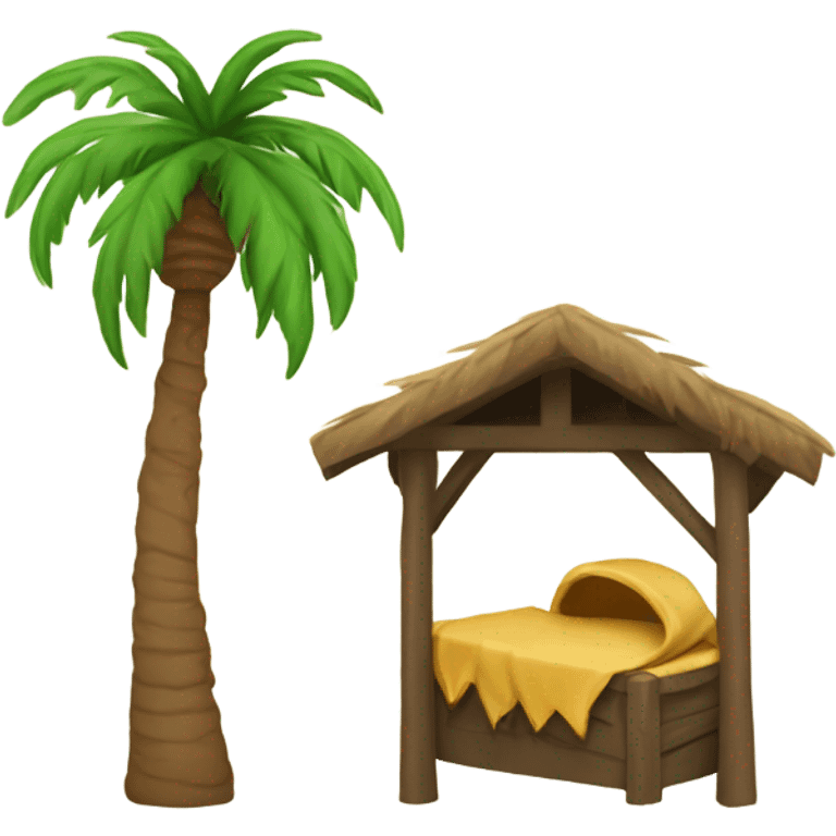 Palm tree with manger scene  emoji