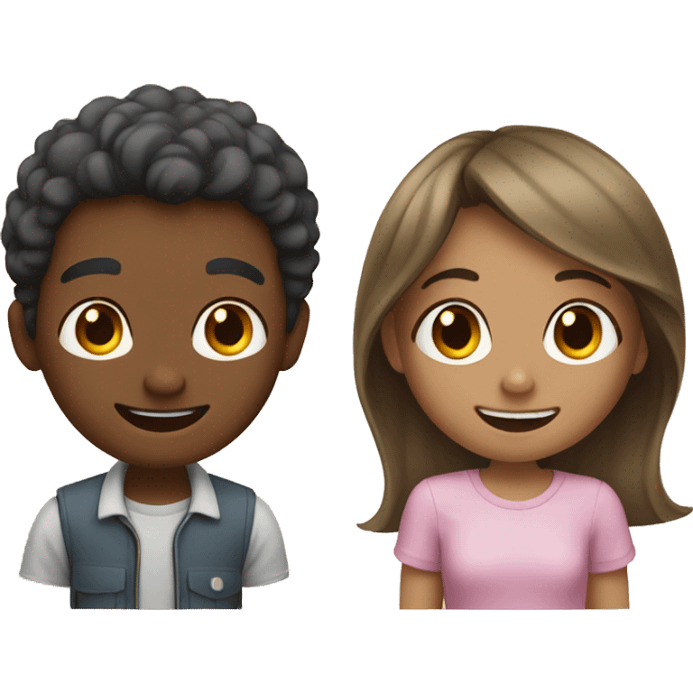 boy and girl having fun together emoji