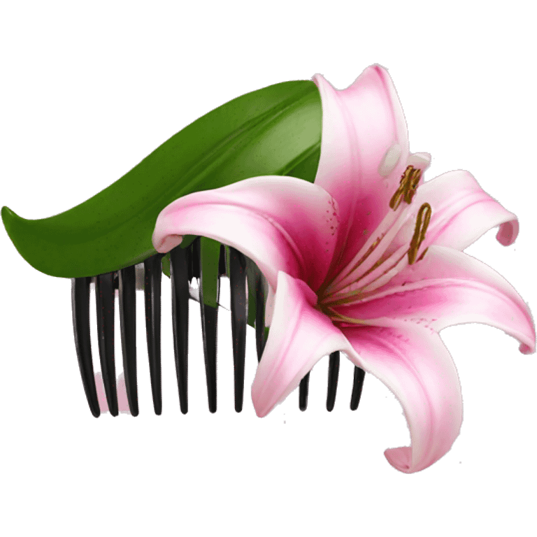 hair claw/clip with pink lily ( accessory)  emoji