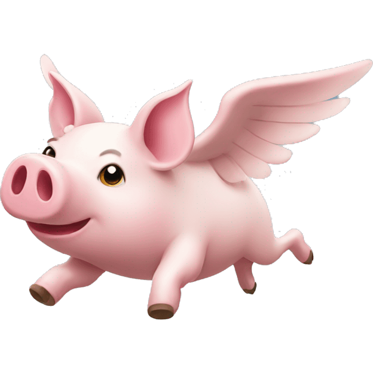 Flying pig with jet wings emoji