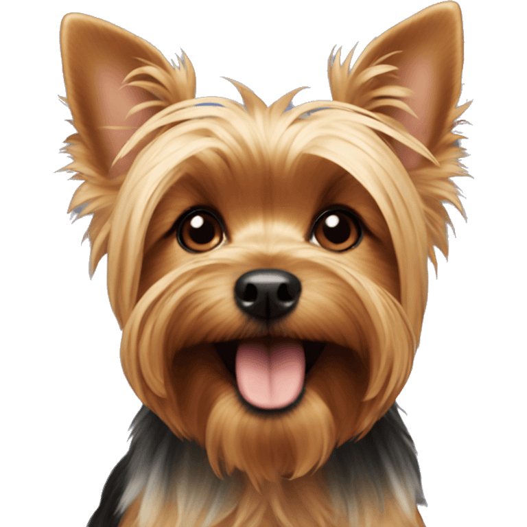 yorkshire terrier smiling, big ears  emoji