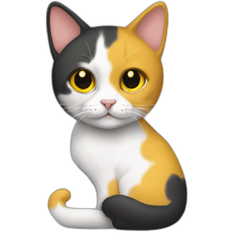 Cat tricolor with yellow spot emoji