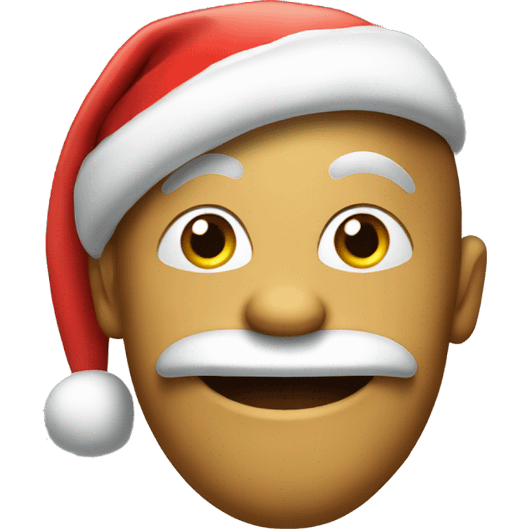 A happy do with a Santa hat on emoji