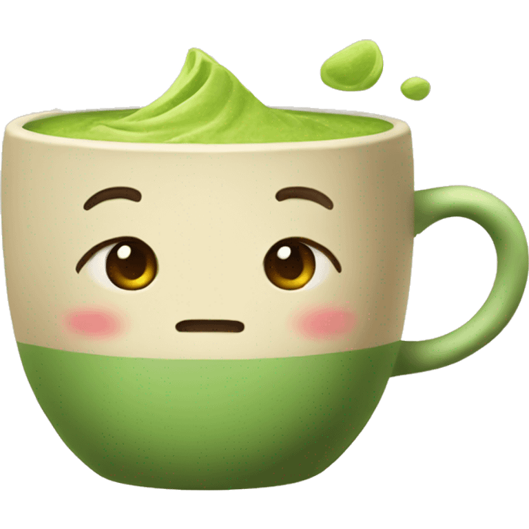 Cute cup with matcha emoji