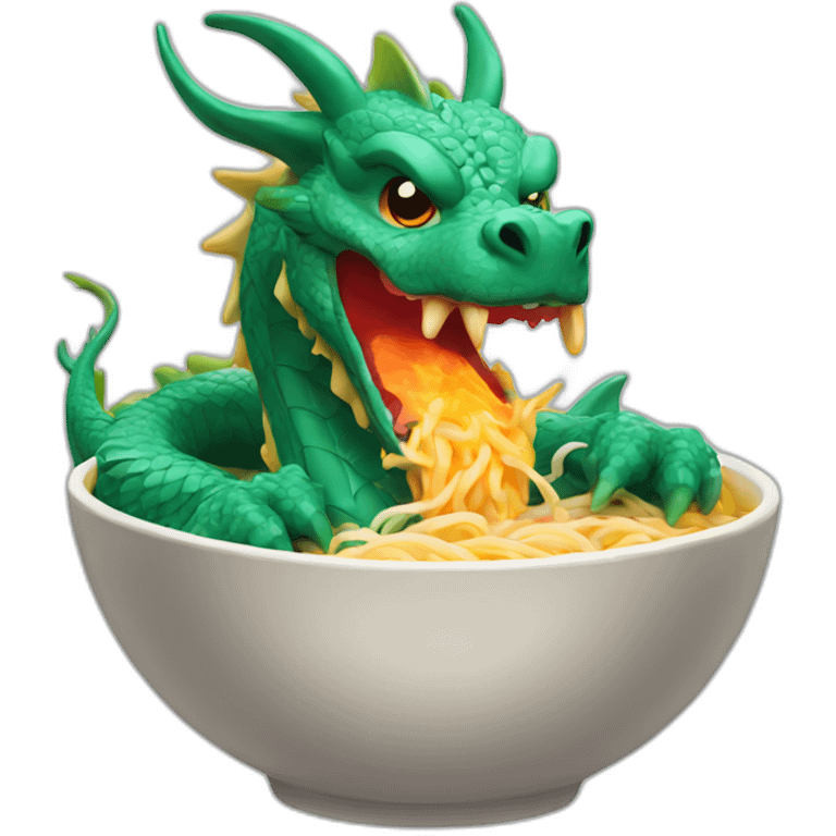 Dragon in ramen bowl emoji