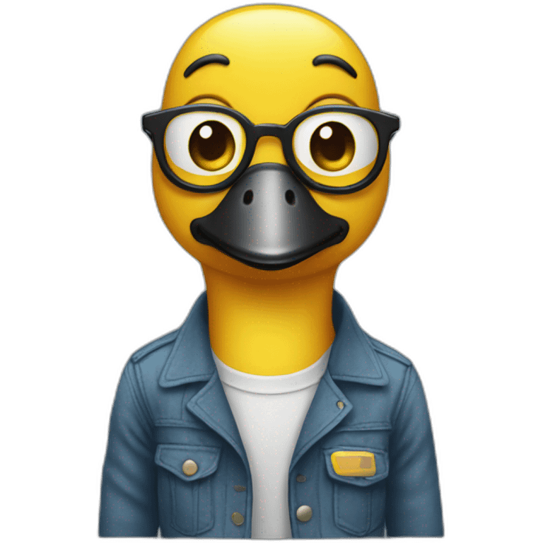 Un pato con ropa emoji