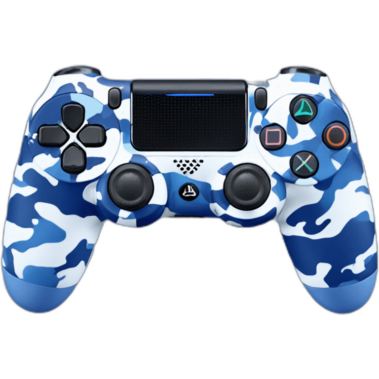 PlayStation 4 joystick blue camouflage emoji