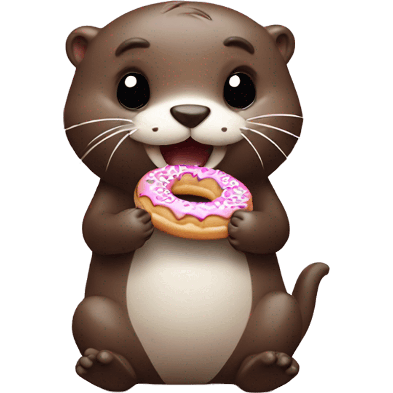 Cute otter eat donuts  emoji