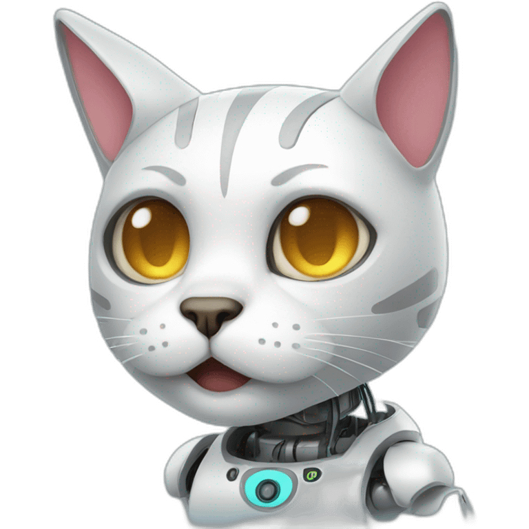 sad winking robotic cat emoji