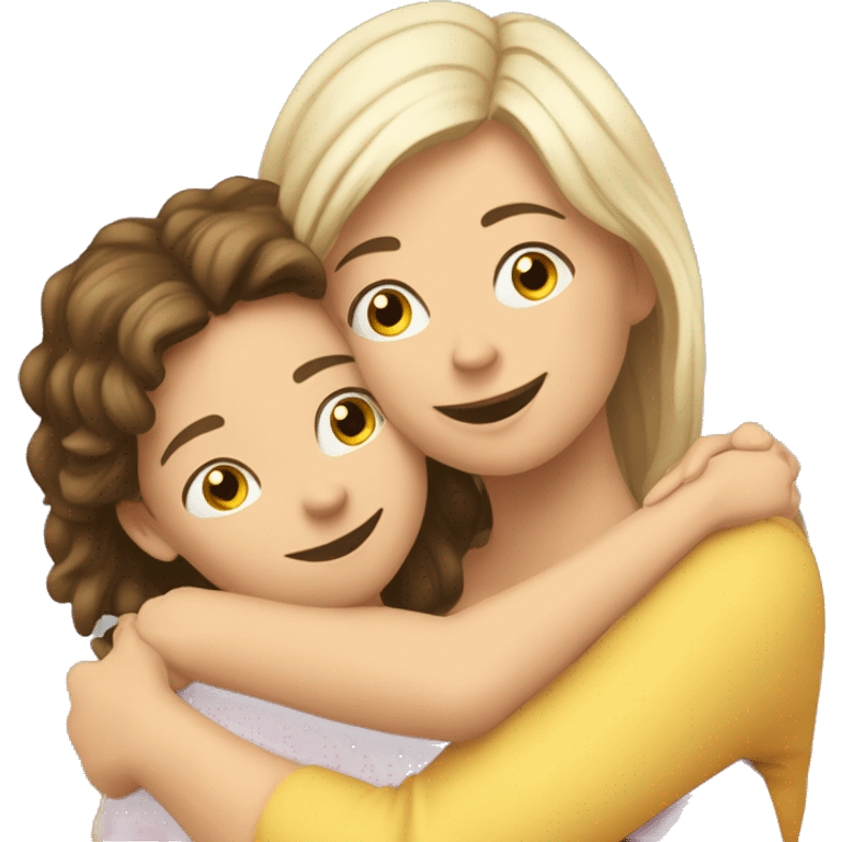 A hug between caucasian mother and daughter  emoji