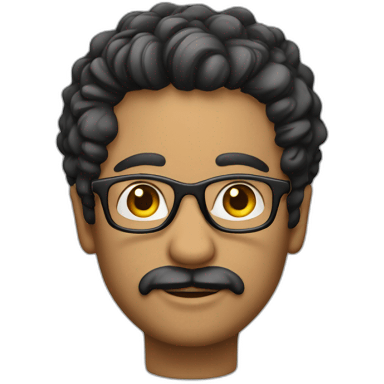 homme cheveux courts, lunettes fines emoji