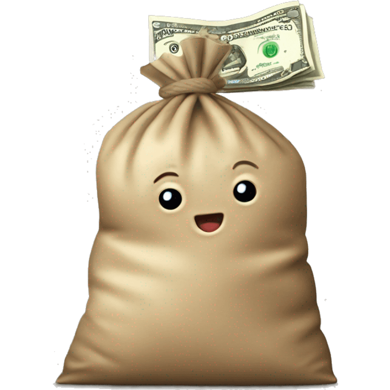 Ladrón con una bolsa con un símbolo de dolar emoji