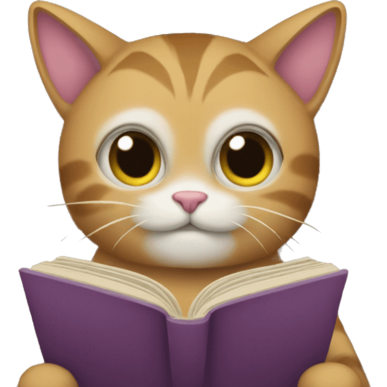 A cat reading a book emoji