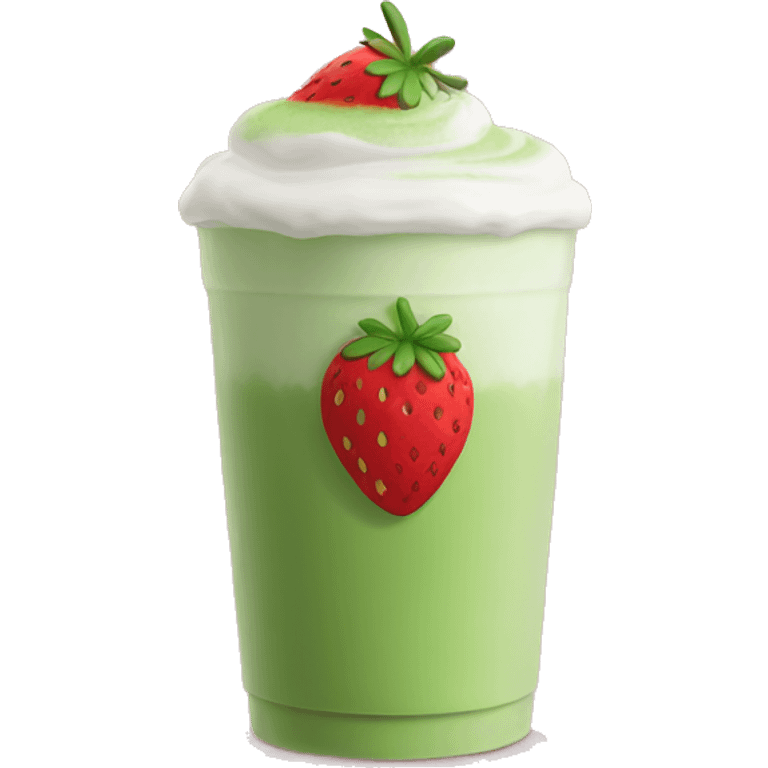 Strawberry matcha latte emoji