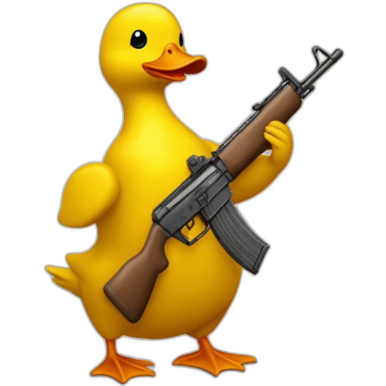 fit body yellow duck holding golden akm emoji