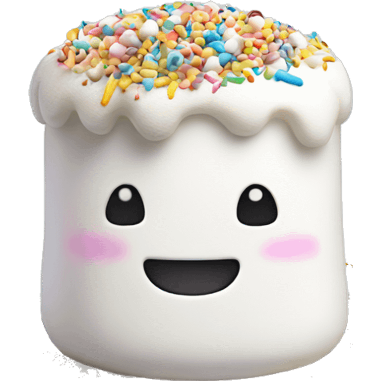  marshmallow with colorful sprinkles on top emoji