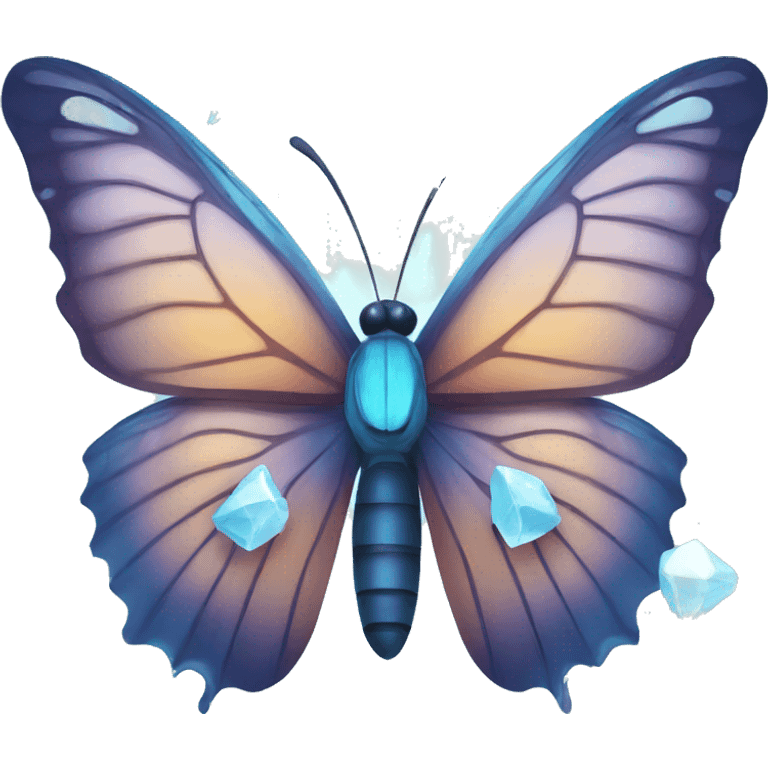 frozen butterfly with ice emoji