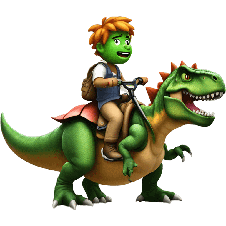 T-Rex riding bowser emoji