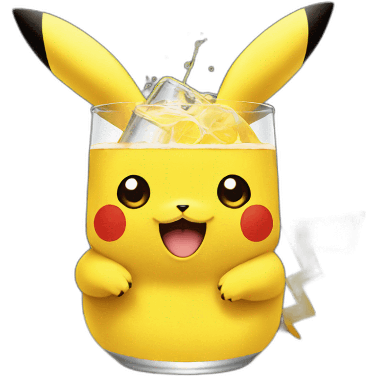 Pikachu cheers drink emoji