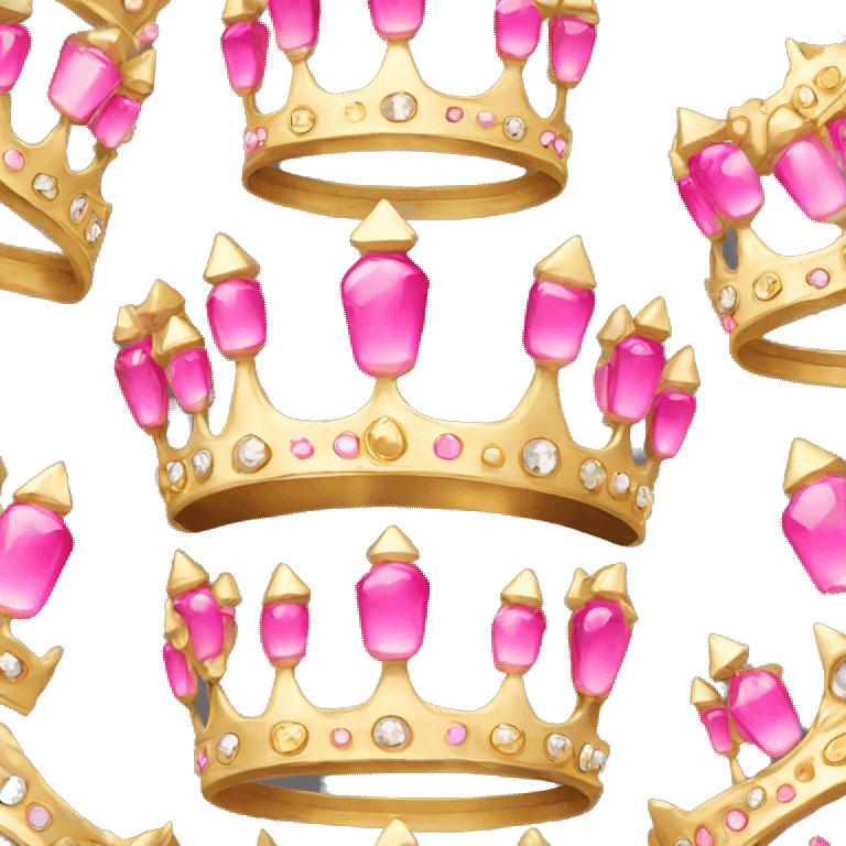 Gold crown with pink jewels emoji