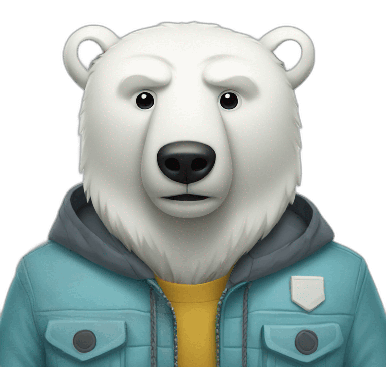 polar bear with a jacket emoji