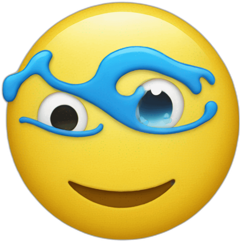 one yellow emoji with a lot of blue emoji