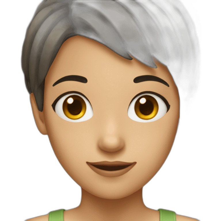 A girl with very short hair emoji