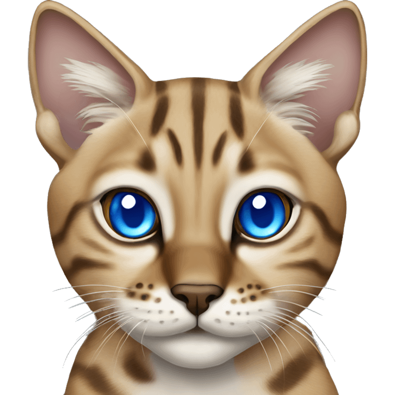 Lynx Bengal cat with Blue eyes standing emoji